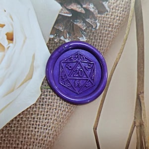 D20 Games Dice cera sigillo timbro / Game Symbol cera kit sigillante / D20 Dice cera sigillante kit / Wedding wax stamp box set