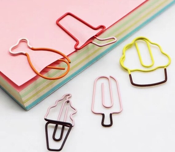 Ice Cream Paper Clips: Fun Metal Stationery - Etsy