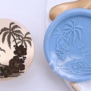 Timbro di ceralacca Laser Island/Kit di sigillatura in cera Sea and Sea Gull/Kit di sigillatura in cera Sun/Timbro di ceralacca personalizzato per compleanno