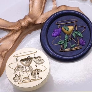Timbro sigillo di cera per clessidra 3D Time/Kit per cera per piante e farfalle/Timbro sigillo per buste kit clessidra