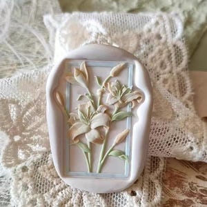 3D Lilie Blume Wachs Siegel Stempel/Lilien Blume Wachs Versiegelung Kit / Geburtstagsgeschenk Einladung Wachs Versiegelung / grüne Lilie Blume