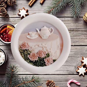 3D Tee & Kaffee Wachs Siegel Stempel - Rosengirlande/Teekanne Wachs Versiegelung Kit