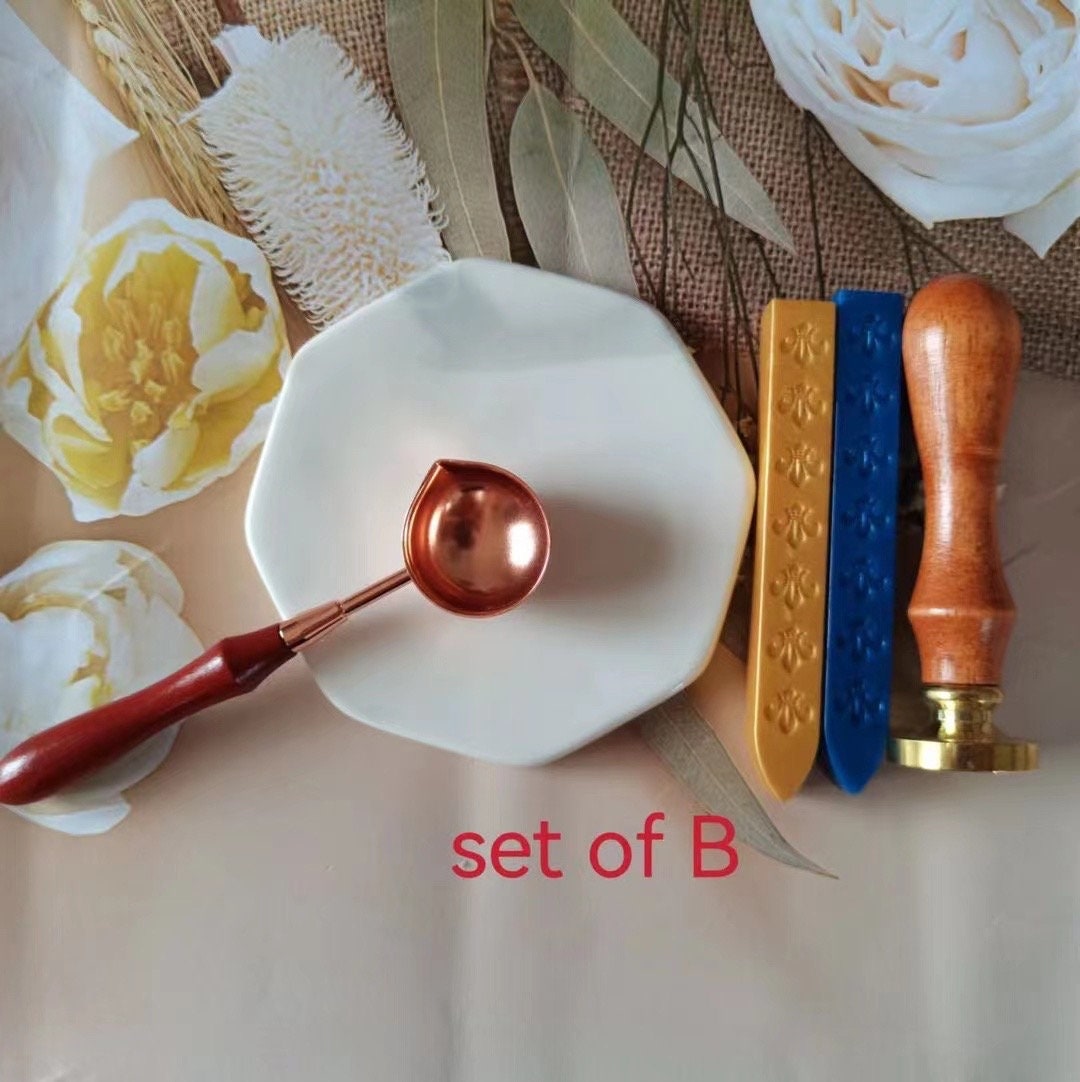 Sello Para Cera Personalizado Sello De Cera Con Diseño De Libélula - Incluye Cuchara Y 3 Barras De Cera - Para Invitaciones, Cartas Manualidades Bodas DIY