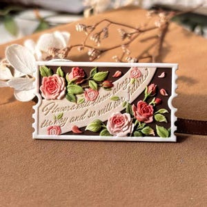 Pieczęć lakowa 3D Rose Garland/Zestaw do szycia woskiem Romantyczna róża/Pieczęć lakowa do kopert z różami/Pieczęć lakowa do prezentów ślubnych