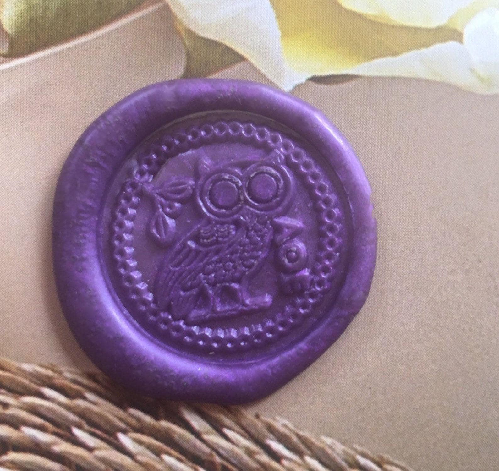 Greek Owl Wax Seal Stamp: Athena Wedding Sealing