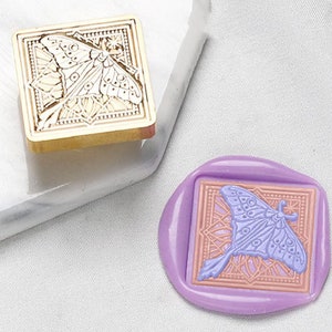 Timbro sigillo di cera multilivello Fata della Luna/Kit sigillo di cera Fata della Falena/Kit sigillo di cera Falena/Timbro sigillo di cera personalizzato