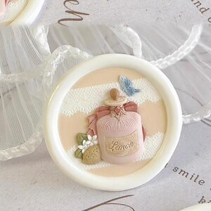 Timbro di ceralacca 3D al profumo di limone/Kit di sigillatura in ceralacca al limone/Kit di sigillatura in ceralacca profumata/Kit di sigillatura in ceralacca per buste regalo di compleanno