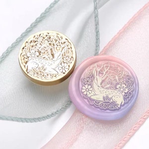 Timbro sigillo di cera cervo e farfalla/Timbro sigillo di cera cervo Sakura/Kit sigillo di cera farfalla e fiore/Kit sigillo di cera personalizzato