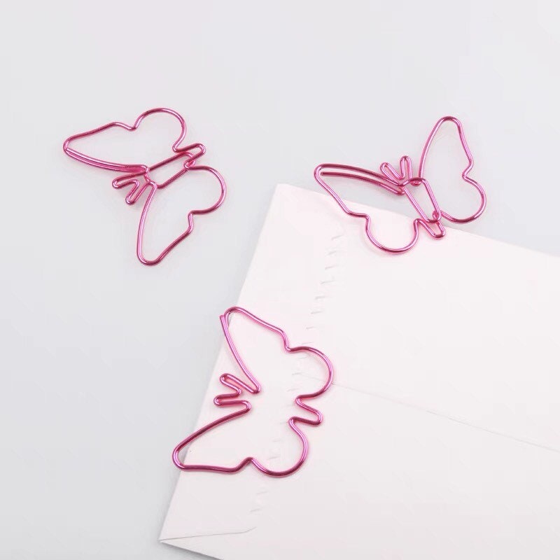Pink Butterfly Paper Clips /butterfly Metal Paper Clips/metal Etsy