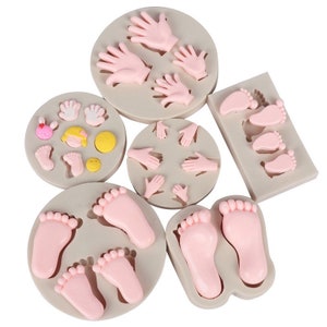 DIY Baby Fuß Silikonform /Baby Hände Kuchenform/Fußabdruck Silikonform/Handabdruck Seifenform/ Backutensilien