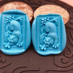 Timbro sigillo di cera tigre 3D/timbro sigillo di cera tigre e montagna/kit di sigillatura cera tigre e fiore/sigillo timbro di cera invito matrimonio