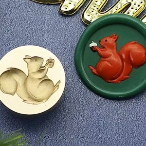 Timbro di ceralacca 3D carino scoiattolo/Kit di sigillatura in cera scoiattolo e pino/Timbro di sigillatura in cera regalo di Natale