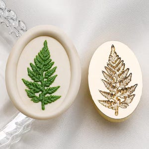 Timbro di ceralacca 3D a forma di foglia di felce/kit di sigillatura in cera a forma di foglia di felce/kit di sigillatura in cera a forma di foglia di albero/timbro di sigillatura in cera per regalo di compleanno