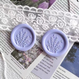 Timbro sigillo di cera lavanda 3D/Kit sigillo di cera lavanda e farfalla/Kit timbro sigillo di cera fiore