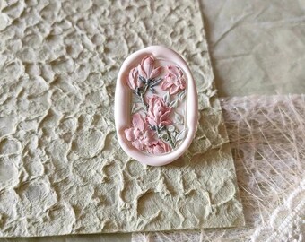 3D Magnolia Flower Wax Seal Stamp: Wedding Envelope Sealing
