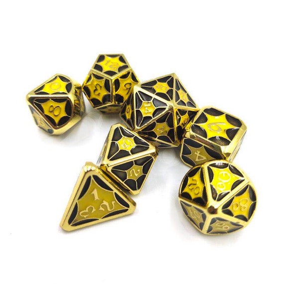 New Yellow and Black D&dpolyhedral Dice Set/dnd Dice Etsy