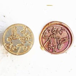 Hummingbird Wax Seal Stamp /Hummingbird and flower wax sealing kit/Bird wax stamp sealing