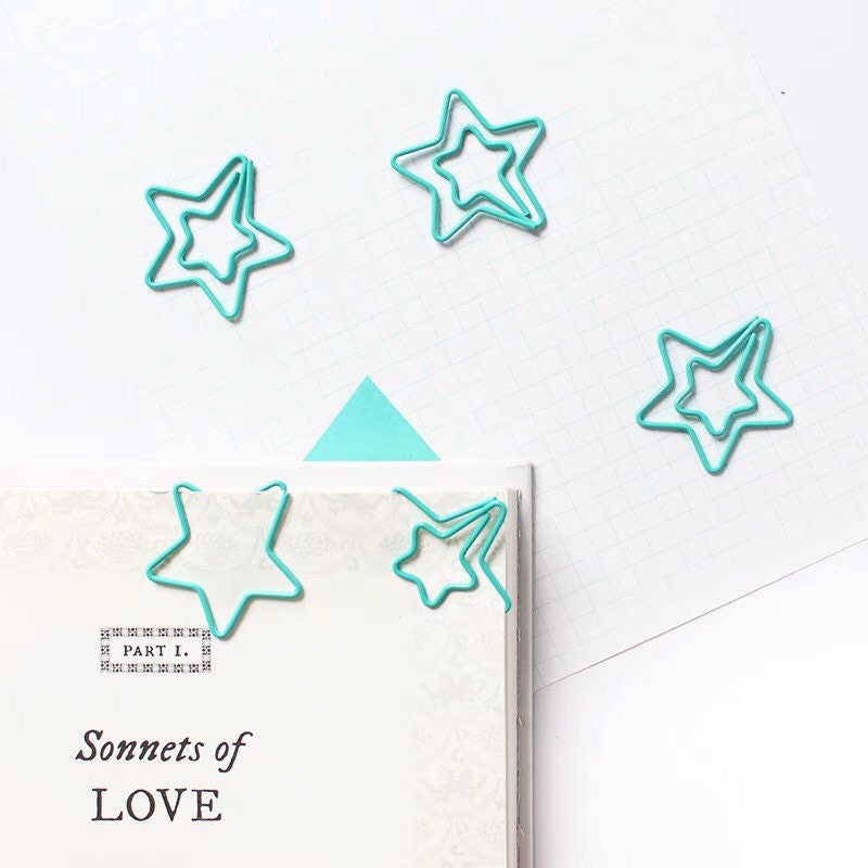 Star Paperclip Green Star Paper Clips: Metal Office Supplies (27x27mm) - Etsy