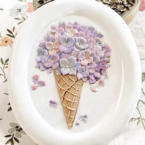Timbro di ceralacca 3D con gelato all'ortensia/Timbro di ceralacca con fiori di ortensia/Kit di sigillatura in cera con ortensie/Timbro di ceralacca per regalo di compleanno
