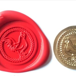 Carimbo de cera de galo/Kit de selagem de cera de galinha/Selagem de carimbo de cera de animal/Carimbo de selagem de cera de galo fofo