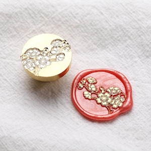 Bellissimo timbro sigillo di cera Sakura/timbro sigillo di cera ciliegia orientale/kit sigillatura cera Sakura/kit sigillatura timbro cera regalo di compleanno