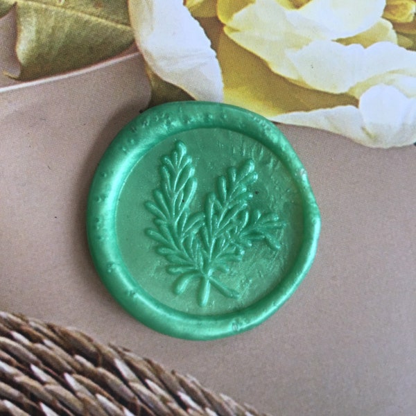 Juniper berry wax seal stamp/Leave wax seal stamp/Plant wax sealing kit/Personalized birthday wax stamp sealing