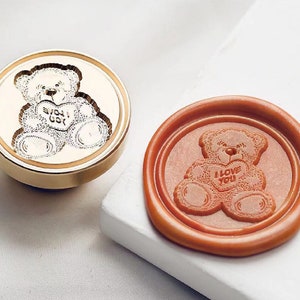 Love Heart Bear era timbro sigillo/Cute Bear era kit sigillante/timbro sigillo cera regalo di compleanno