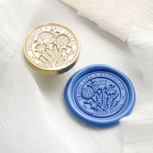 Timbro sigillo di cera di tarassaco/Timbro sigillo di cera di fiori/Kit di sigillatura cera di dente di leone/timbro sigillo di cera vegetale/sigillatura timbro di cera per matrimonio