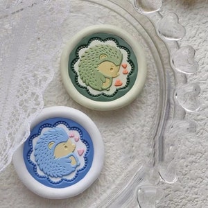 Simpatico timbro con sigillo in cera riccio/kit per sigillare cera riccio/timbro in cera animale/timbro in cera per matrimonio