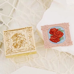 Timbro sigillo di cera rosa 3D/Kit di sigillo di cera rosa romantico di forma irregolare/Sigillo con timbro di cera rosa per invito a nozze