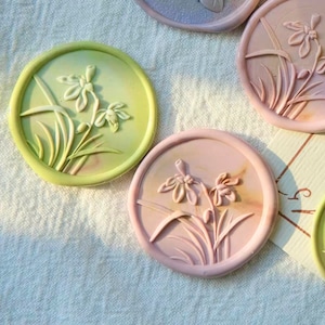 Timbro sigillo di cera per orchidea 3D /Kit per sigillare cera di orchidea /Kit per sigillare cera per inviti di nozze