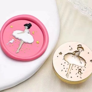 Timbro sigillo di cera 3D Ballet Girl/Kit sigillante cera ragazza danzante/Timbro sigillo di cera Ballet Girl/Buste regalo di compleanno timbro sigillo