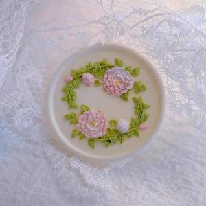Timbro di ceralacca 3D con peonia/Kit di sigillatura in cera con fiori di peonia Timbro di ceralacca con ghirlanda di peonie/Timbro di ceralacca con ghirlanda di fiori