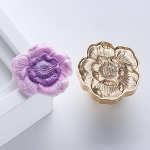 Timbro di ceralacca con bottone a forma di fiore 3D/Kit di sigillatura in ceralacca con chiusura a fiore/Kit di sigillatura in ceralacca con fiore/Kit di sigillatura in ceralacca con bottone per buste