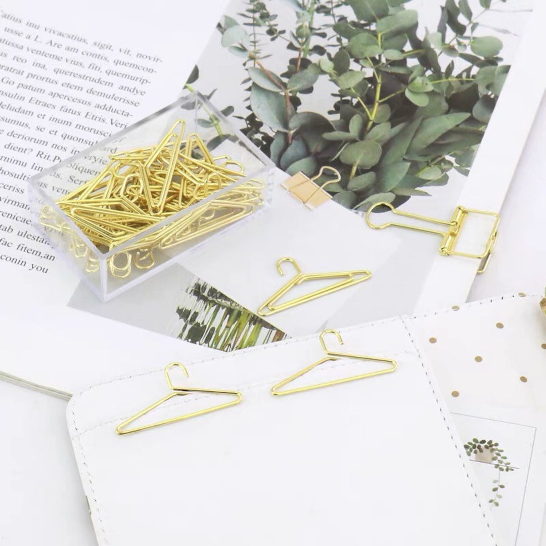 Gold Hanger Paper Clips/coat Hangers Metal Clips /office Etsy