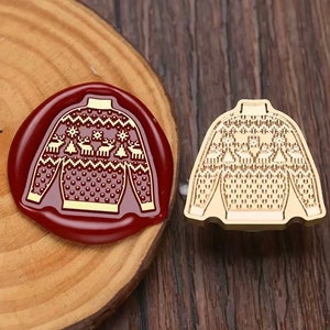 Timbro di ceralacca per maglione di forma irregolare / Kit di sigillatura in cera per maglione di Natale / Kit di sigillatura in cera per regalo di Natale
