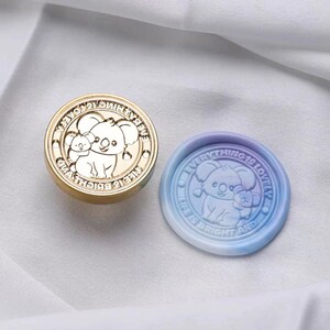 Timbro sigillo di cera dell'orso Kola/kit di sigillo di cera dell'orso dell'albero/kit di sigillo di cera animale/sigillo di cera di Kola/set di scatole di timbri di cera per matrimoni