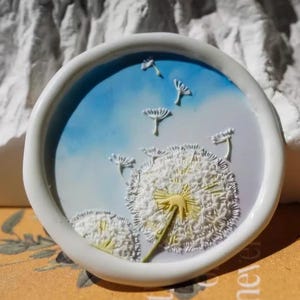 Timbro di ceralacca con denti di leone 3D/Kit di sigillatura con ceralacca con denti di leone bellissimi/Timbro di ceralacca con fiori/Timbro di ceralacca con denti di leone danzanti