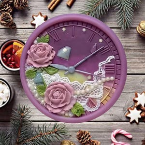 Tampon de cire 3D pour horloge rose : kit de cachet de cire de rose, décoration de cadeau d'anniversaire