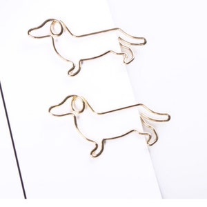 Gold Wurst Hunde Büroklammern, Dackel Form Metall Büroklammern, Hunde Binder Clips, Bürobedarf, Schreibwaren