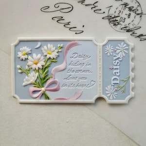 Timbro di ceralacca 3D Daisy/Kit di sigillatura in cera Wild Daisy/Kit di sigillatura in cera Flower Daisy/Timbro di cera per buste regalo di compleanno