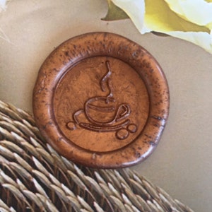 Timbro sigillo di cera per tè/timbro sigillo di cera per tè e tazze/kit di sigillatura di cera per tazze e piatti di caffè/timbro di cera di compleanno/set di scatole di timbri di cera per matrimoni