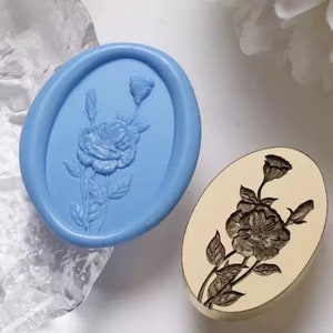 Timbro sigillo di cera laser 3D Lisianthus/kit sigillo di cera fiore Lisianthus/kit sigillo di cera per invito a nozze