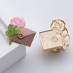 Timbro di ceralacca con lettera di rosa 3D/kit di sigillatura con ceralacca con lettera di rosa e amore di forma irregolare/timbro di ceralacca con lettera/timbro di sigillatura con ceralacca