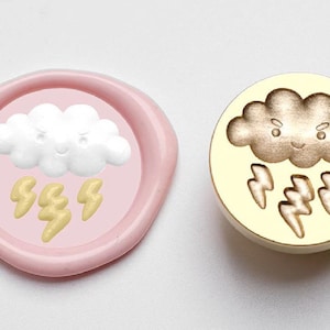 3D Mini Wolke und Blitz Wachssiegel Stempel/Wolke Wachssiegel Kit/Blitz Wachssiegel Stempel