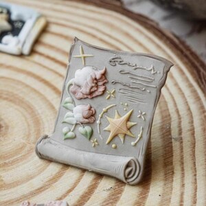 Timbro in ceralacca 3D su carta/Kit di sigilli in ceralacca a forma di stelle/Kit di sigilli in ceralacca a forma di fiore di tulipano/Timbro in ceralacca con carta e stelle/Timbro in ceralacca con fiore in carta