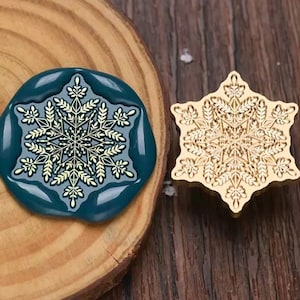 Timbro di ceralacca a forma irregolare con fiocchi di neve/Kit di sigillatura con ceralacca a forma di fiocco di neve/Kit di sigillatura con timbro per buste regalo di Natale