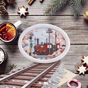 Sello de lacre con diseño de tren Sakura 3D: Invitación de boda con diseño de cerezo oriental