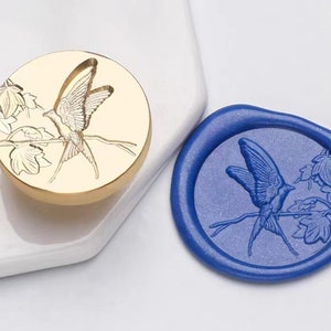 Timbro sigillo di cera 3D colibrì e acero/Kit sigillatura cera colibrì/Kit sigillatura cera foglia d'acero/sigillo cera personalizzato/set di scatole timbro cera matrimonio