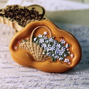 Galsang Blumen Wachs Siegel Stempel/Galsang Blumen Korb Wachs Versiegelung Kit/Geburtstagsgeschenk Blumenkorb Umschläge Wachs Stempel Versiegelung